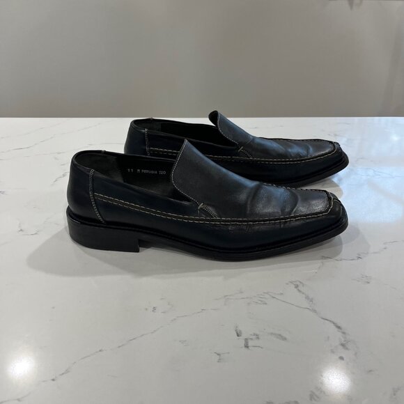 DONALD J PLINER Black PERUGIA 120 Leather Loafers Size 11 Made in Italy main image 6